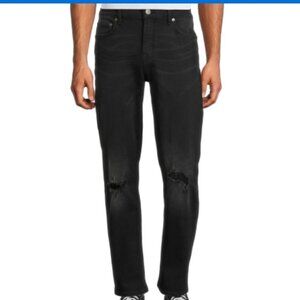 NO Boundaries Men's Slim Fit Straight Denim Black Distressed Fashion Jeans